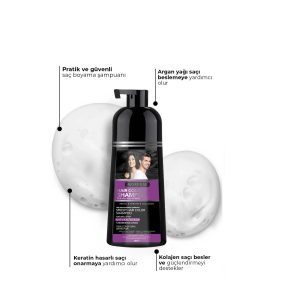 شامپو رنگ مورفوس MORFOSE مدل NATURAL BLACK رنگ مشکی طبیعی حجم 420 میلی لیتر