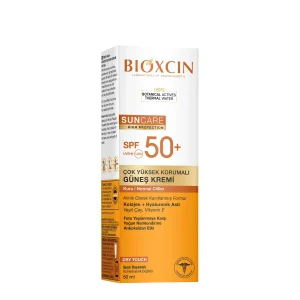 ضدآفتاب بی رنگ بیوکسین BIOXIN مدل DRY/NORMAL SPF+50 حجم 50 میلی لیتر